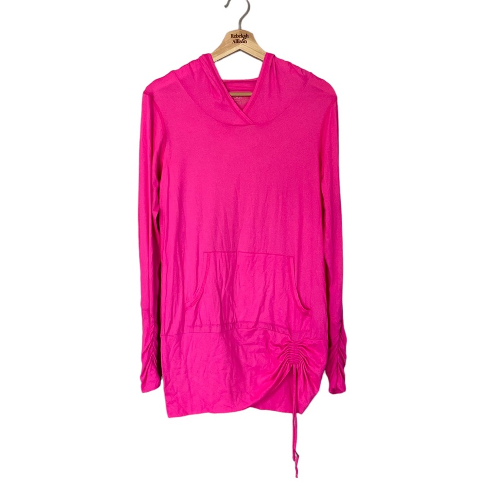 Beyond Yoga Pullover Ruched Hoodie in Barbie Pink Women’s SIZE SMALL